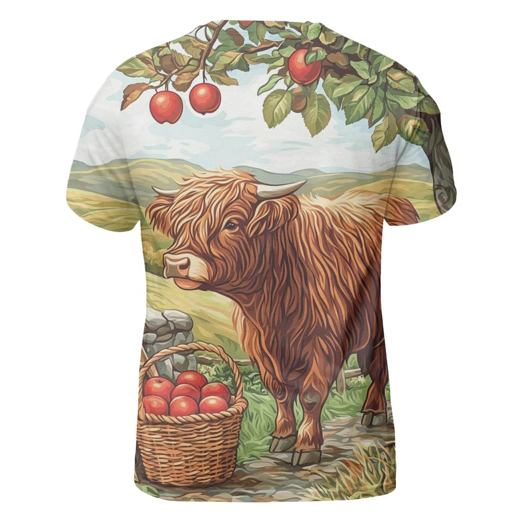 Highland Cow Orchard Apple Picker custom all-over print shirts