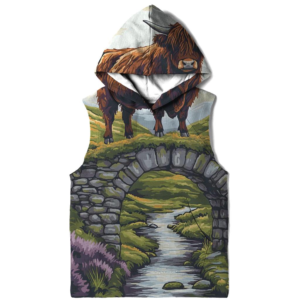 Stone Bridge Highland Cow Sentinel designer hoodies