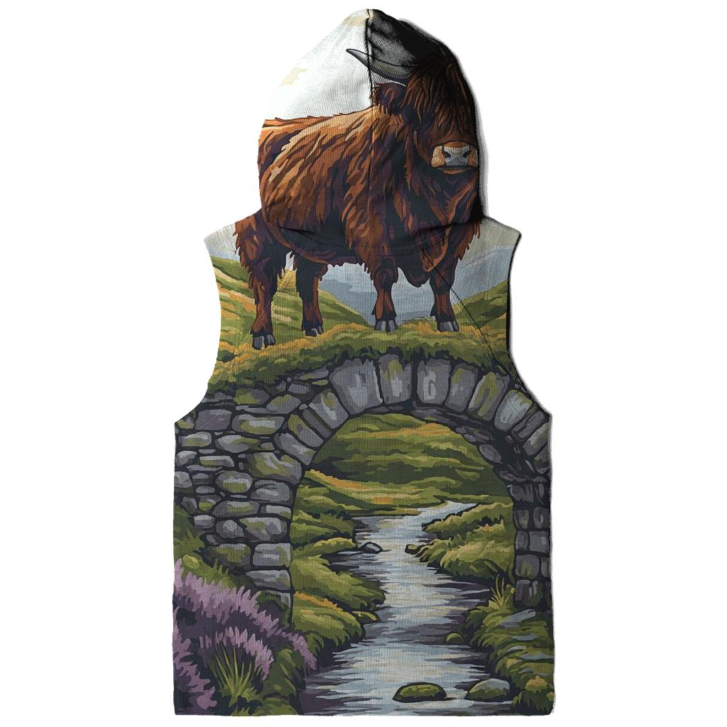 Stone Bridge Highland Cow Sentinel designer hoodies