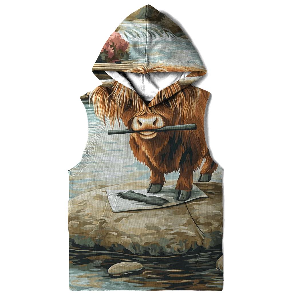 River Sketcher Highland Cow Portrait hoodie designs