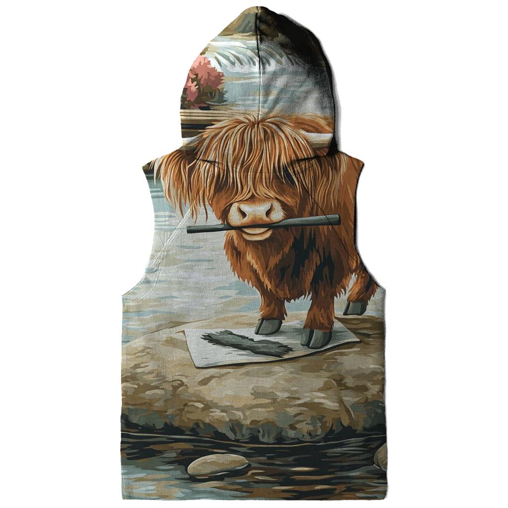 River Sketcher Highland Cow Portrait hoodie designs