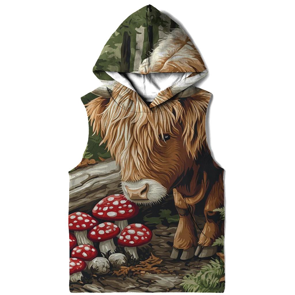 Highland Cow Woodland Mushroom Hunt hoodies fashion