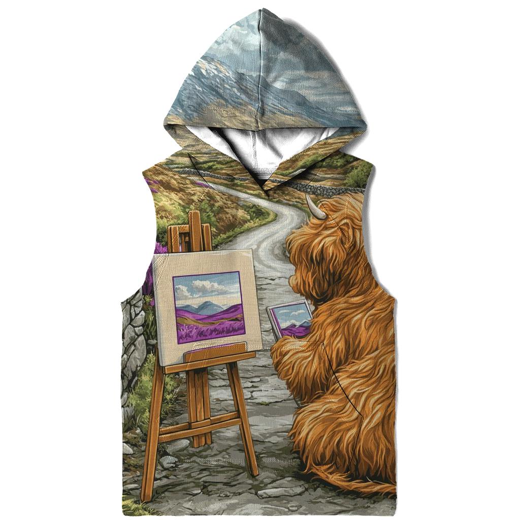 Highland Cow Postcard Painter designer hoodies