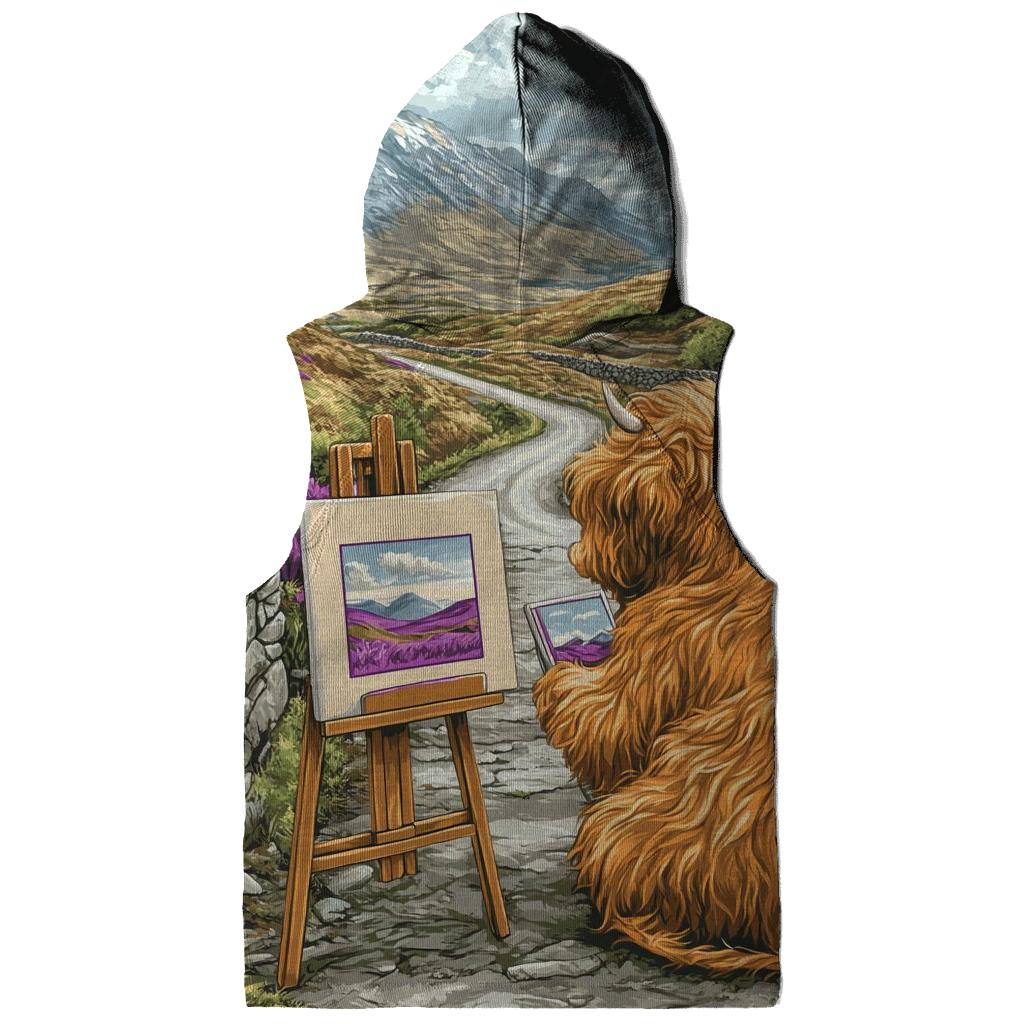 Highland Cow Postcard Painter designer hoodies