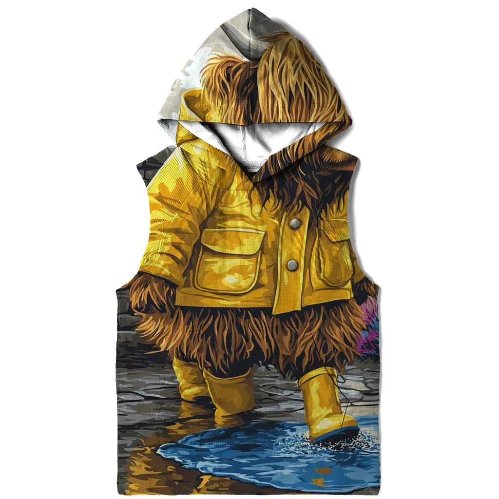 Highland Cow Raincoat And Puddle Walk lightweight hoodies