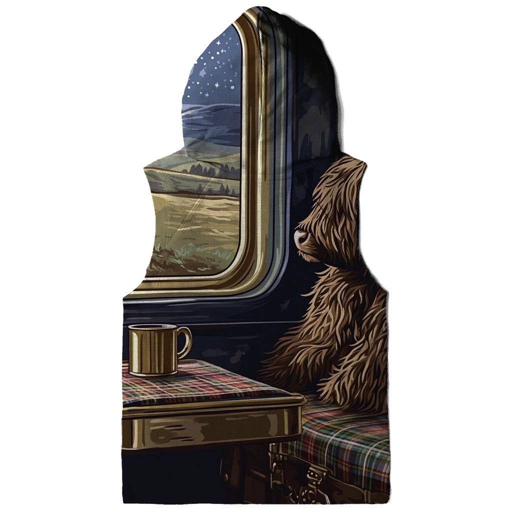 Night Train With Highland Cow Passenger zip-up hoodies