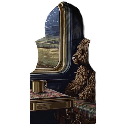 Night Train With Highland Cow Passenger zip-up hoodies