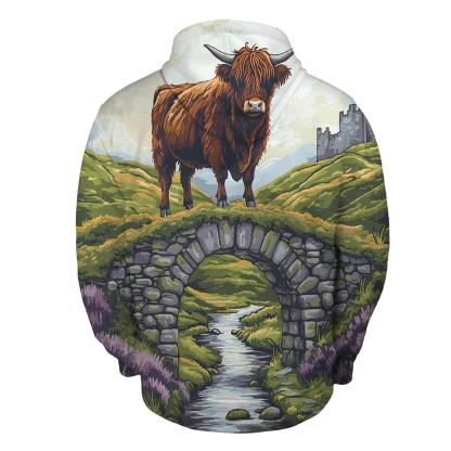 Stone Bridge Highland Cow Sentinel embroidered hoodies