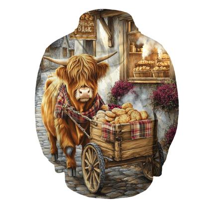 Highland Cow Bakery Morning Delivery zip-up hoodies
