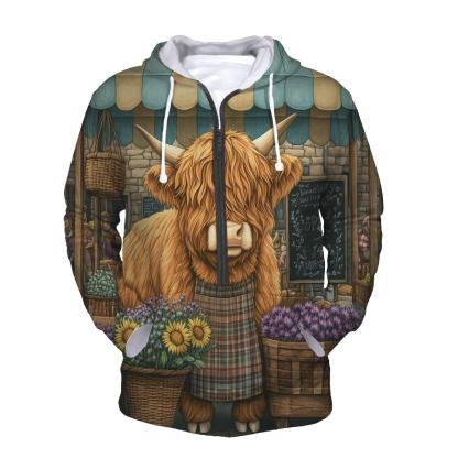 Market Day Highland Cow Flower Vendor custom hoodies