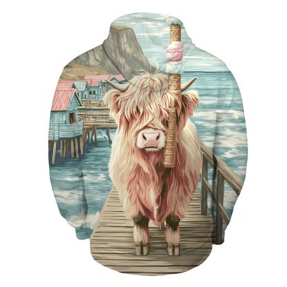 Highland Cow Ice Cream By The Pier hoodie trends