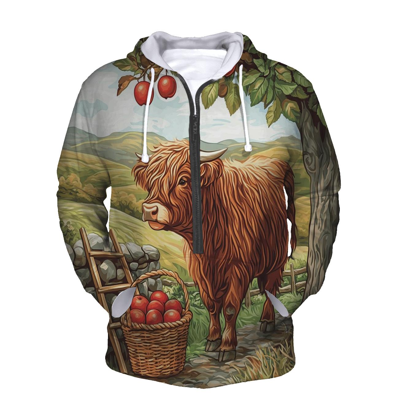 Highland Cow Orchard Apple Picker hoodie designs