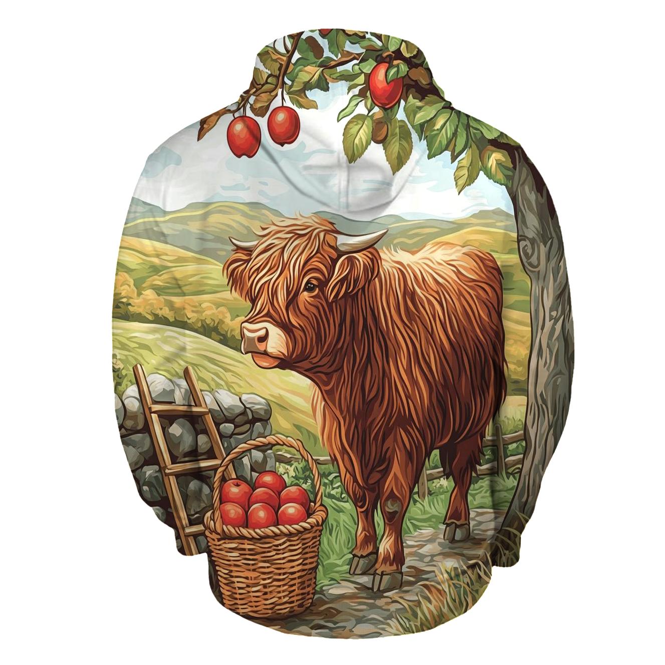 Highland Cow Orchard Apple Picker hoodie designs