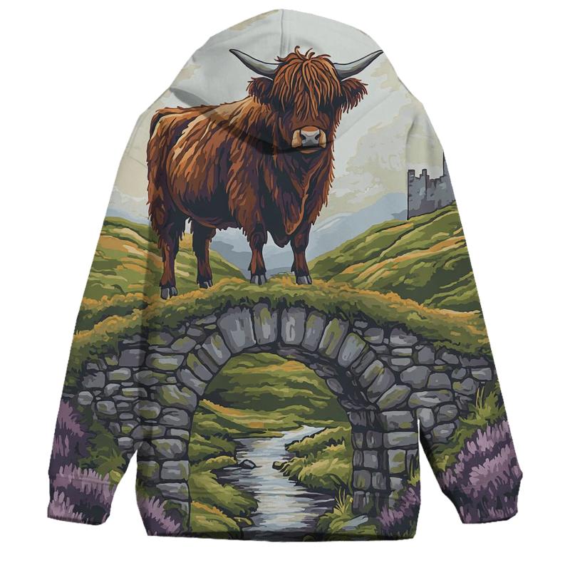 Stone Bridge Highland Cow Sentinel embroidered hoodies