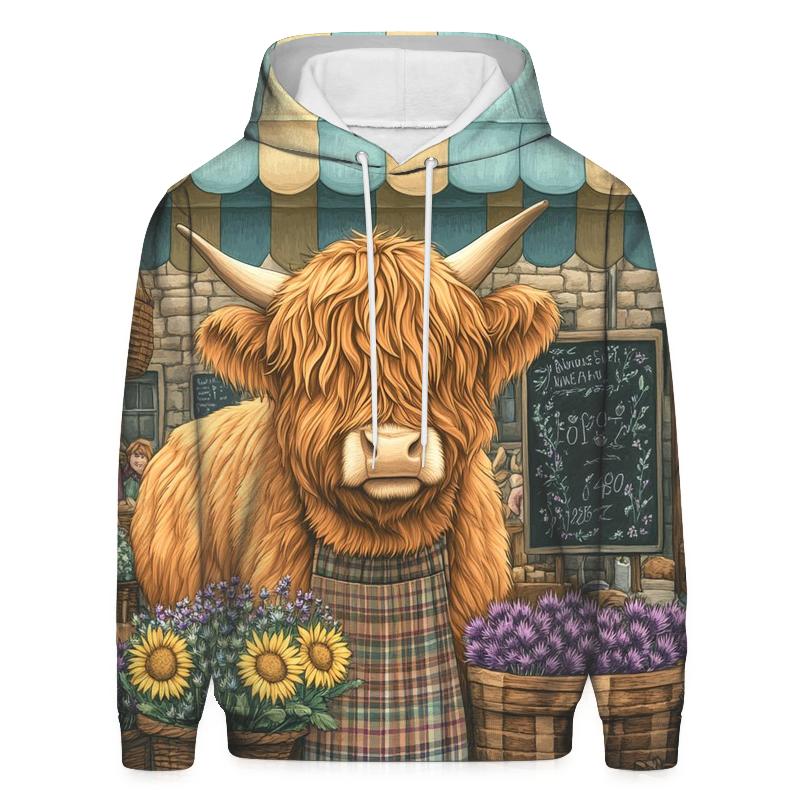 Market Day Highland Cow Flower Vendor hoodie trends