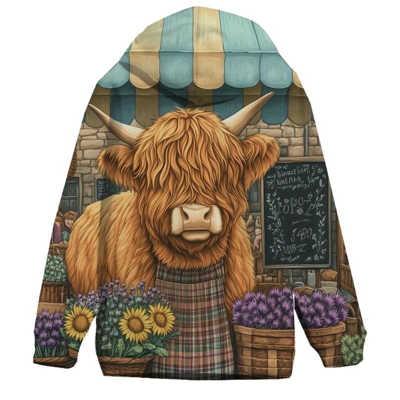 Market Day Highland Cow Flower Vendor hoodie trends
