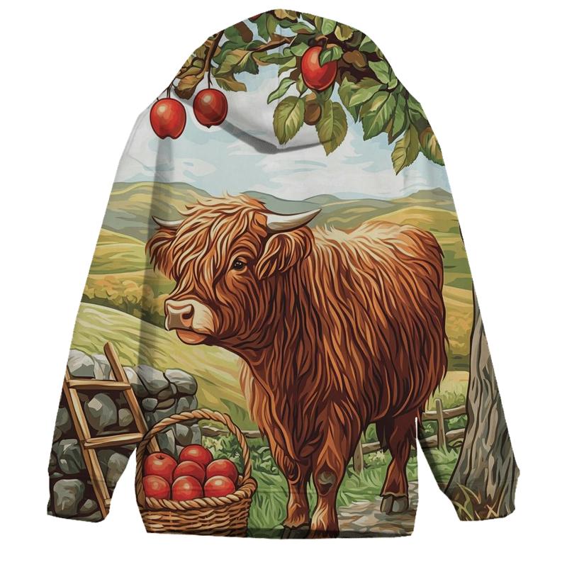 Highland Cow Orchard Apple Picker designer hoodies
