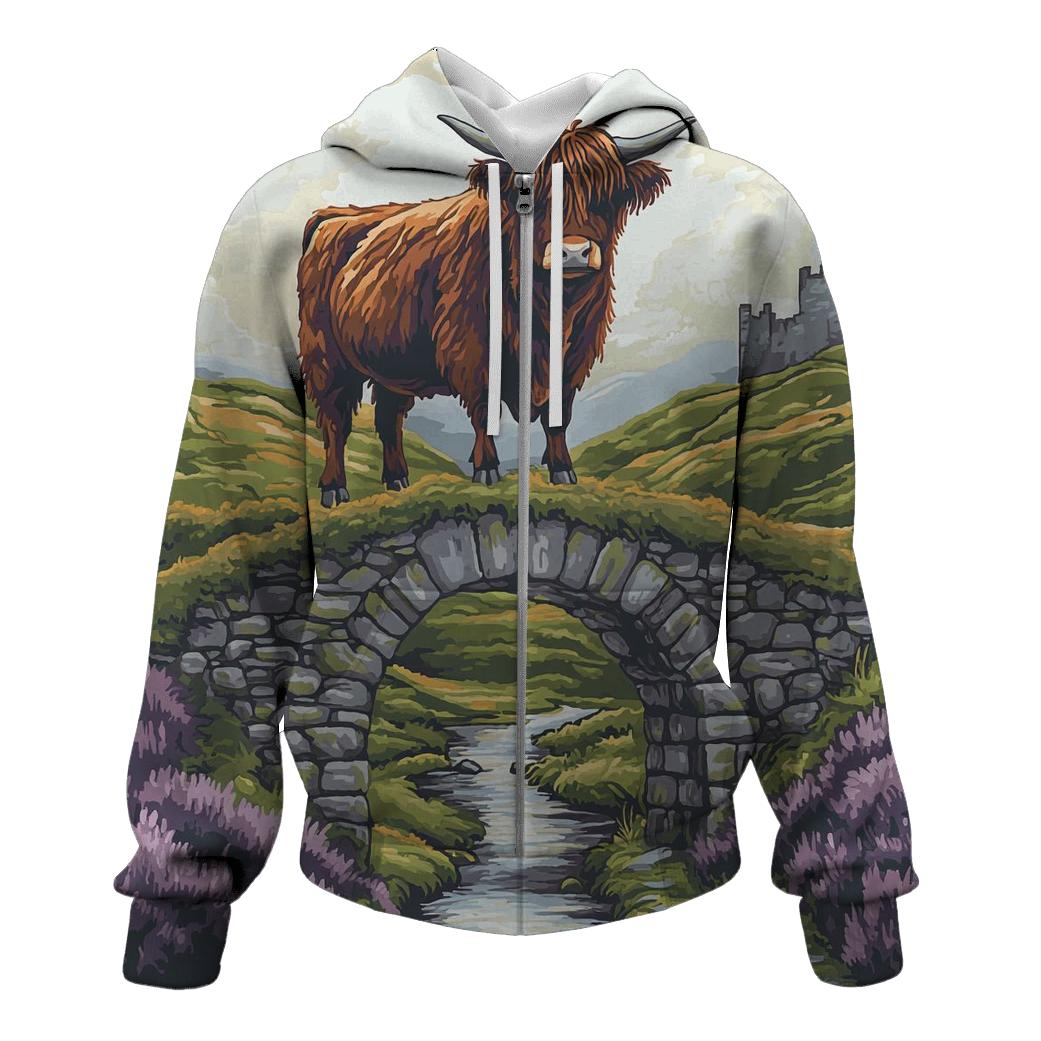 Stone Bridge Highland Cow Sentinel heavyweight hoodies