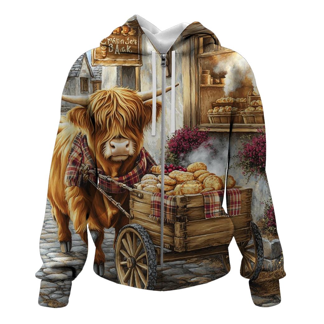 Highland Cow Bakery Morning Delivery lightweight hoodies