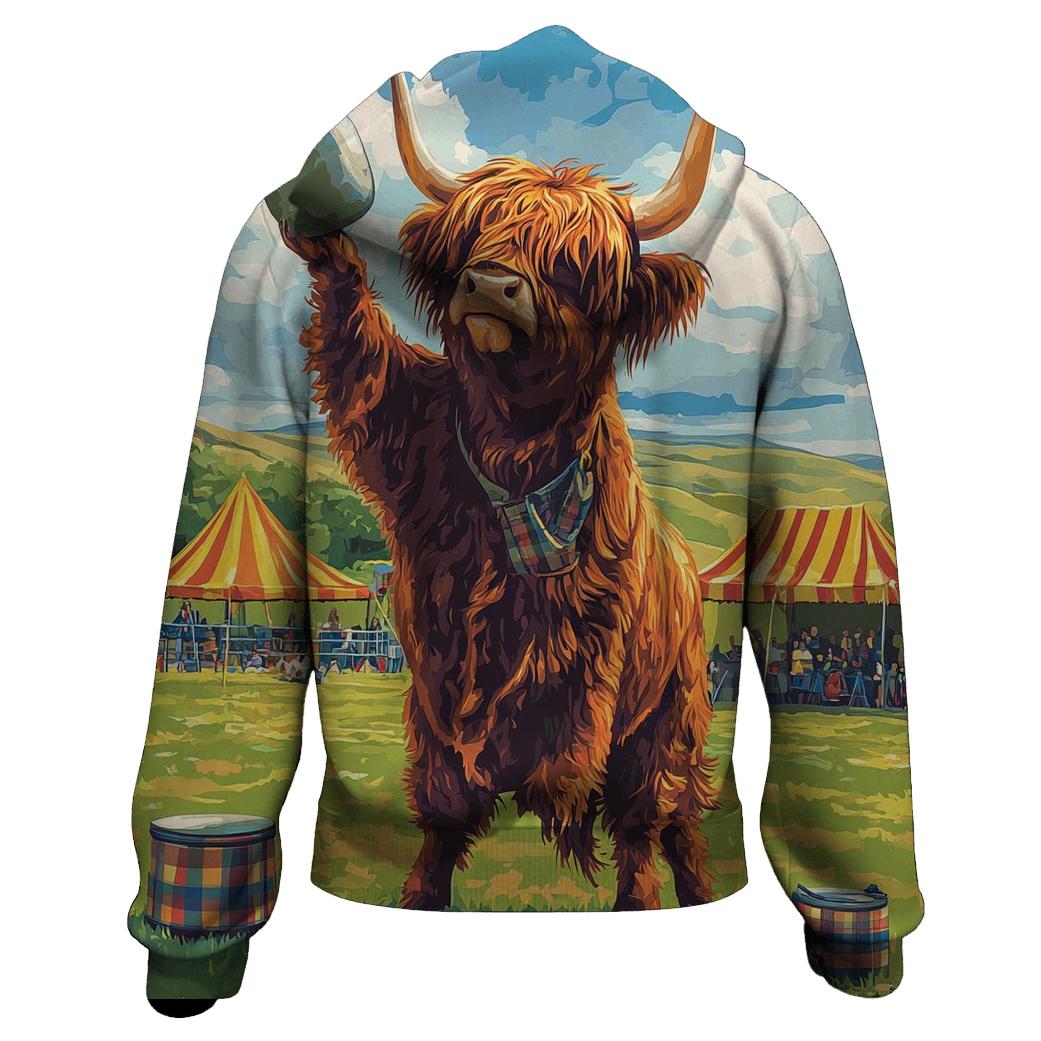 Highland Cow Highland Games Weight Lift heavyweight hoodies
