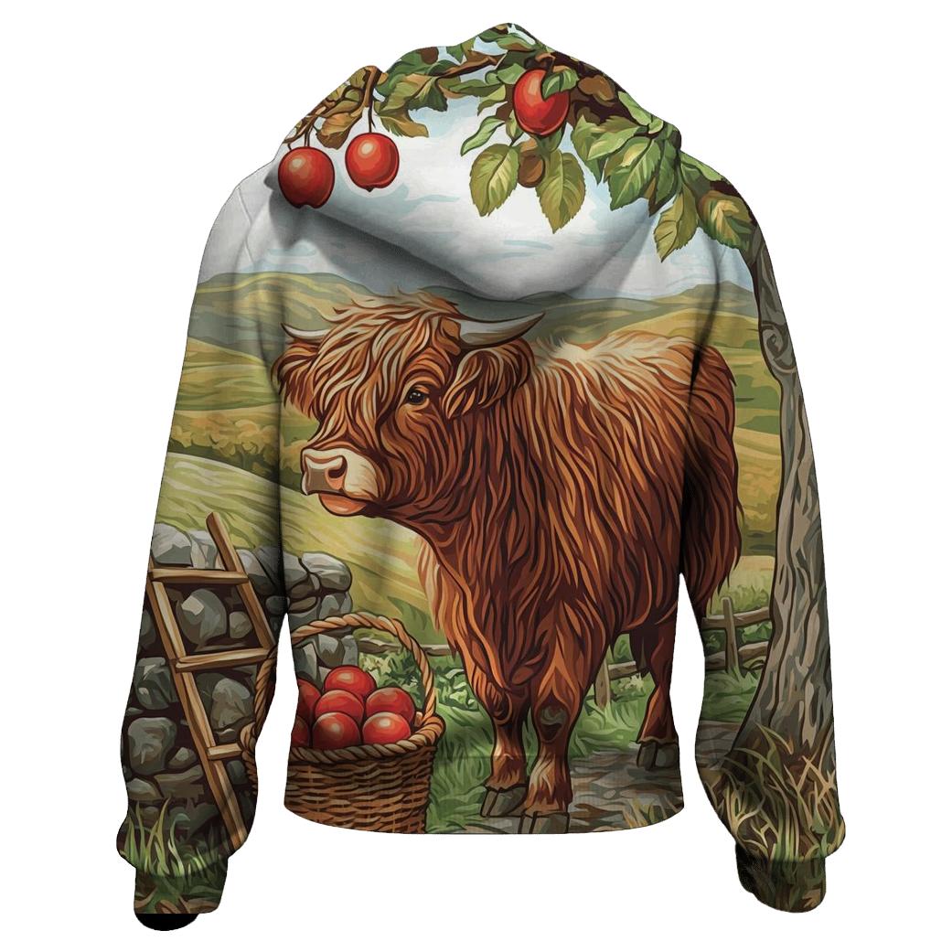 Highland Cow Orchard Apple Picker hoodie designs