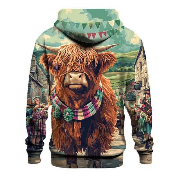 Aurora Painted Highland Cow Parade designer hoodies