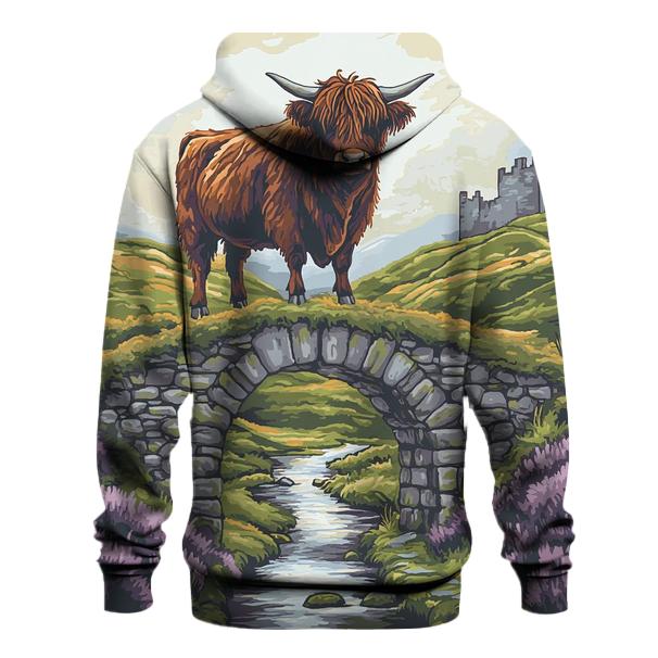 Stone Bridge Highland Cow Sentinel printed hoodies
