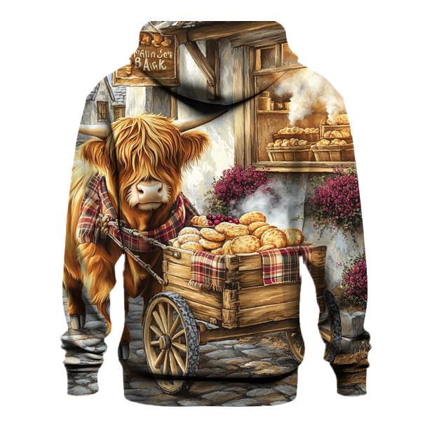 Highland Cow Bakery Morning Delivery zip-up hoodies