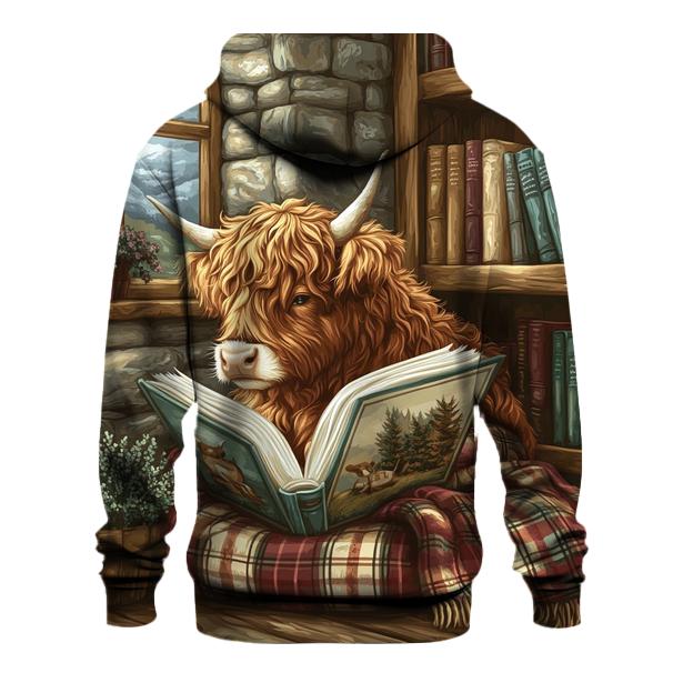 Highland Cow Quiet Library Nook premium hoodies
