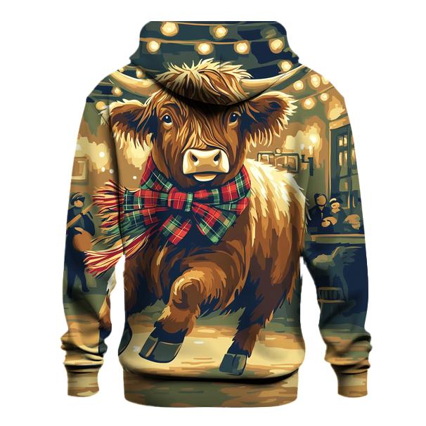 Ceilidh Night With Highland Cow Dancer graphic hoodies