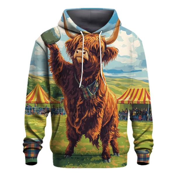 Highland Cow Highland Games Weight Lift heavyweight hoodies