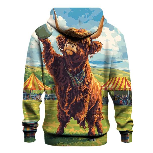 Highland Cow Highland Games Weight Lift heavyweight hoodies