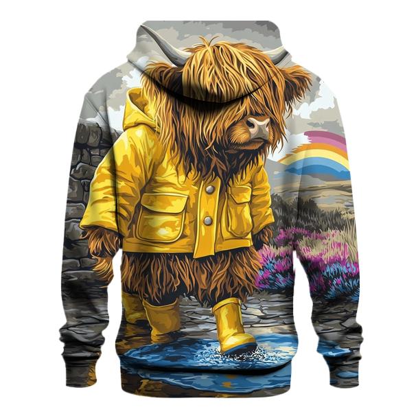 Highland Cow Raincoat And Puddle Walk lightweight hoodies