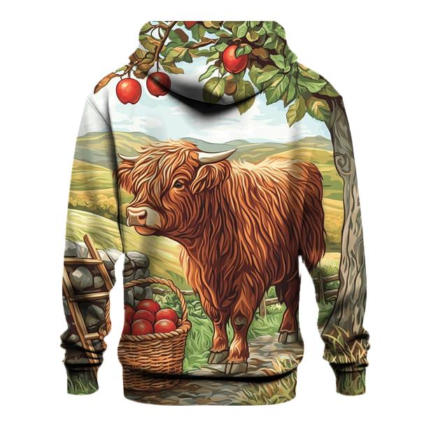 Highland Cow Orchard Apple Picker embroidered hoodies