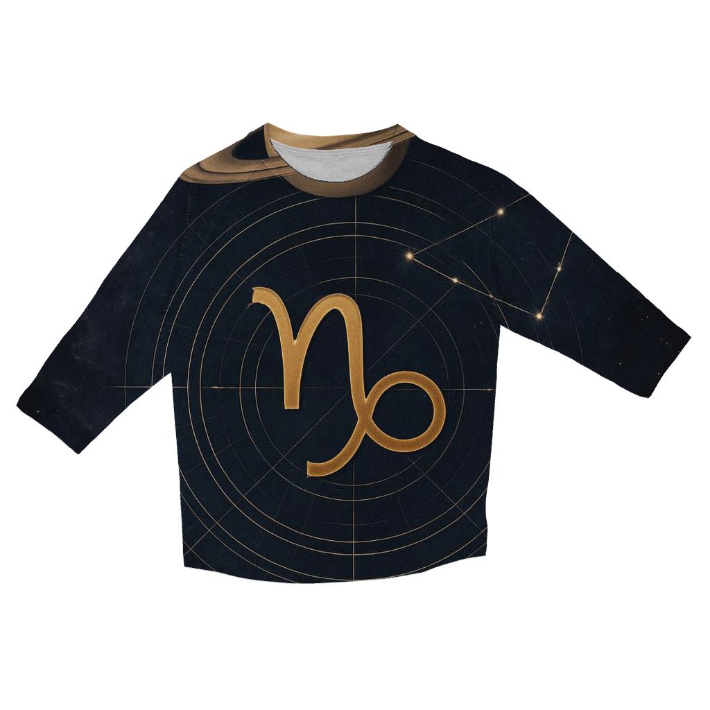 Saturn Return Capricorn Celestial Blueprint printed three quarter sleeve shirts