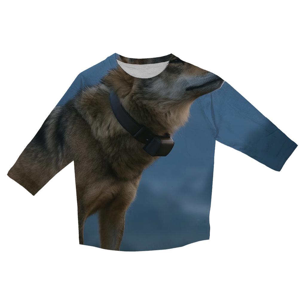 Radio Collared Iberian Wolf On The Camino Ridge trendy 3/4 sleeve tops