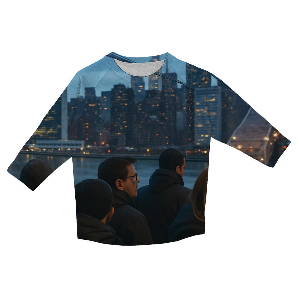 Roosevelt Island Tramway Blue Hour Crossing personalized 3/4 sleeve tees