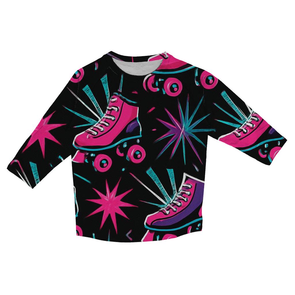 Roller Rink Strobe Pattern cotton quarter sleeve shirts