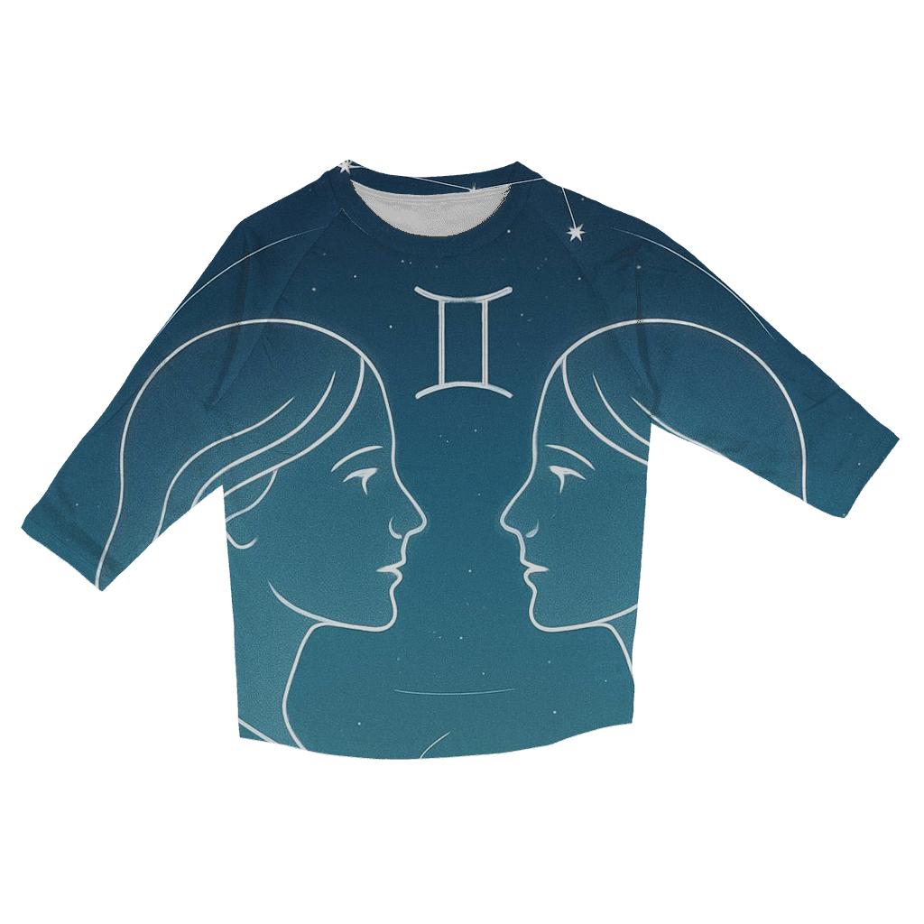 Gemini Mercury Mirror Constellation Portrait personalized 3/4 sleeve tees