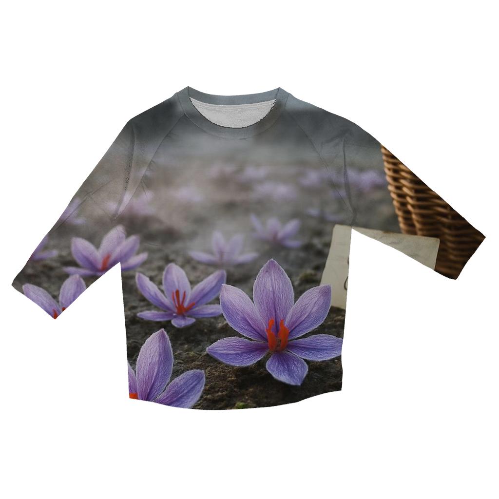 Saffron Crocus Harvest In A High Valley Terrace fashion 3/4 sleeve shirts