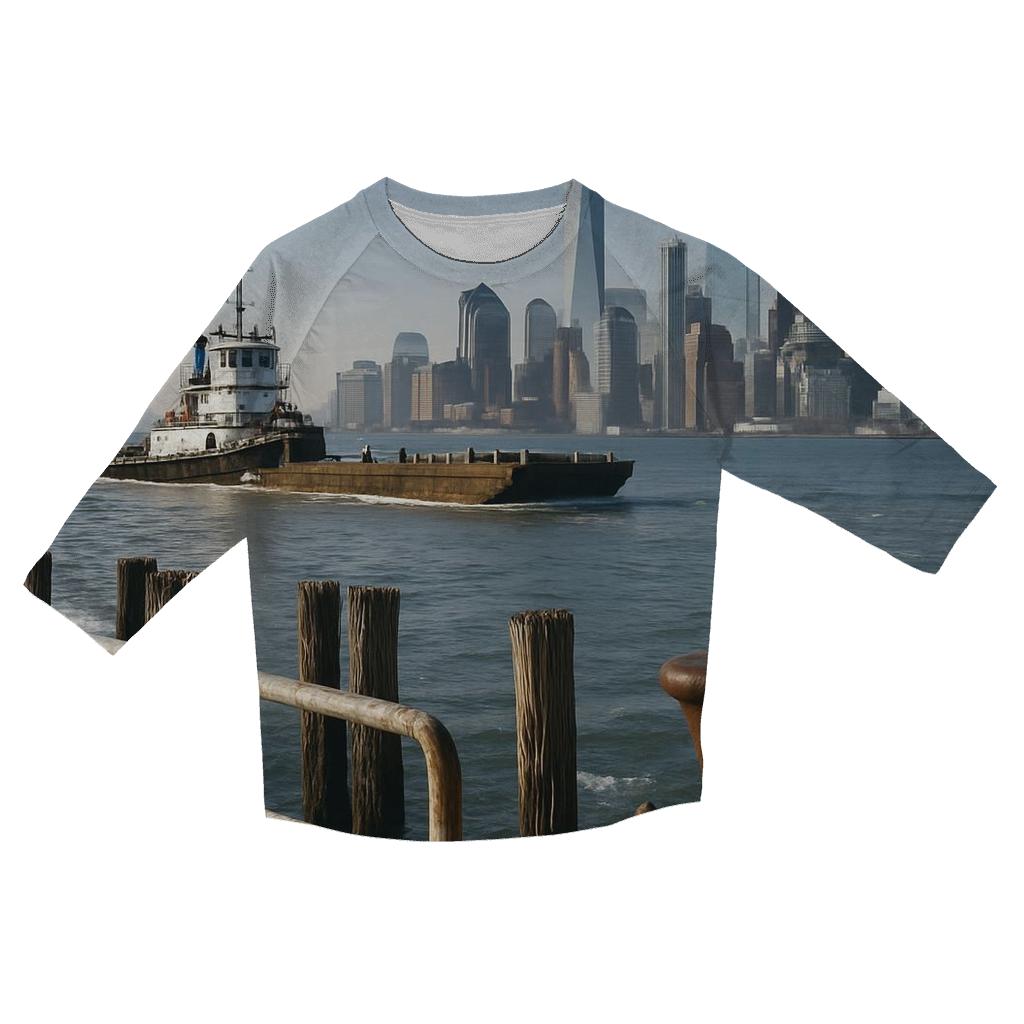 Red Hook Working Waterfront View To Lower Manhattan fashion 3/4 sleeve shirts