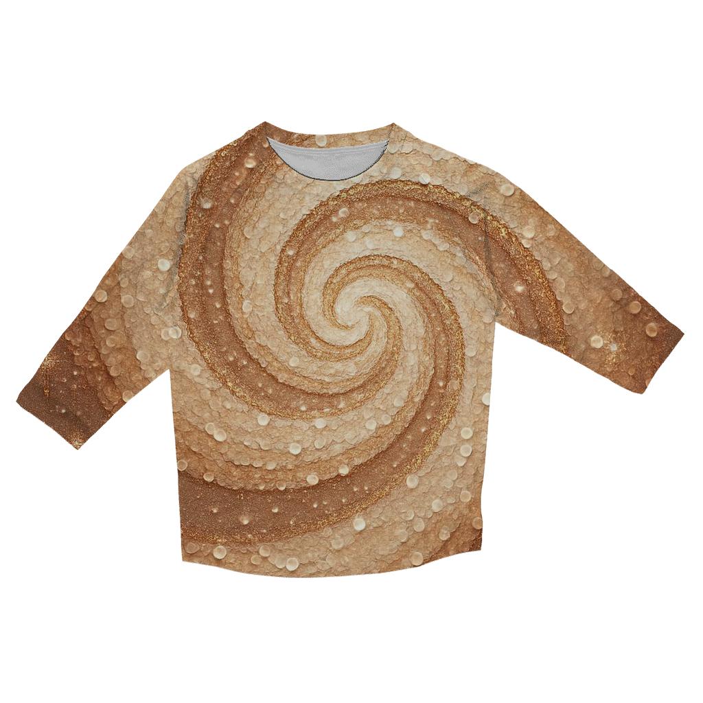 Champagne Sequin Nebula printed three quarter sleeve shirts