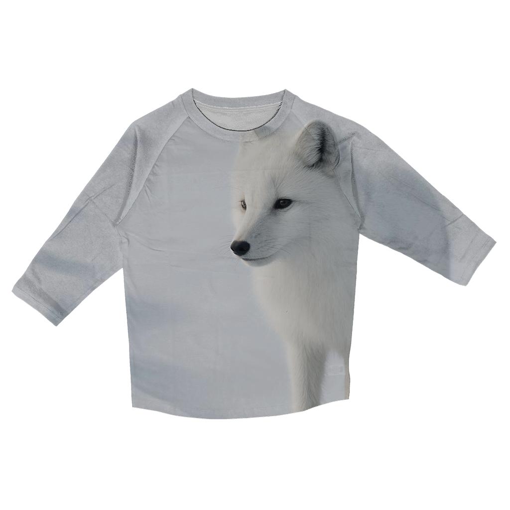 Tundra Stillness Arctic Fox Listening designer 3/4 sleeve blouses