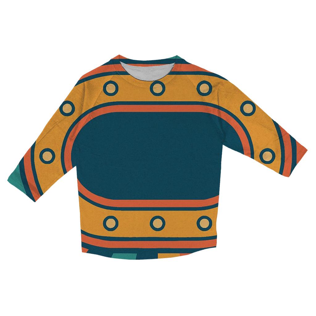 Vintage Roller Rink Starburst Track printed three quarter sleeve shirts