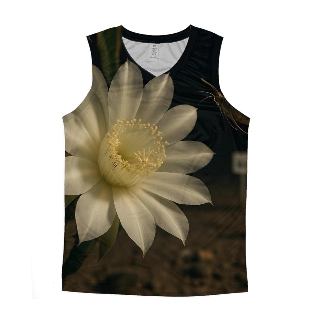 Night Blooming Cereus At A Desert Research Plot custom tank tops
