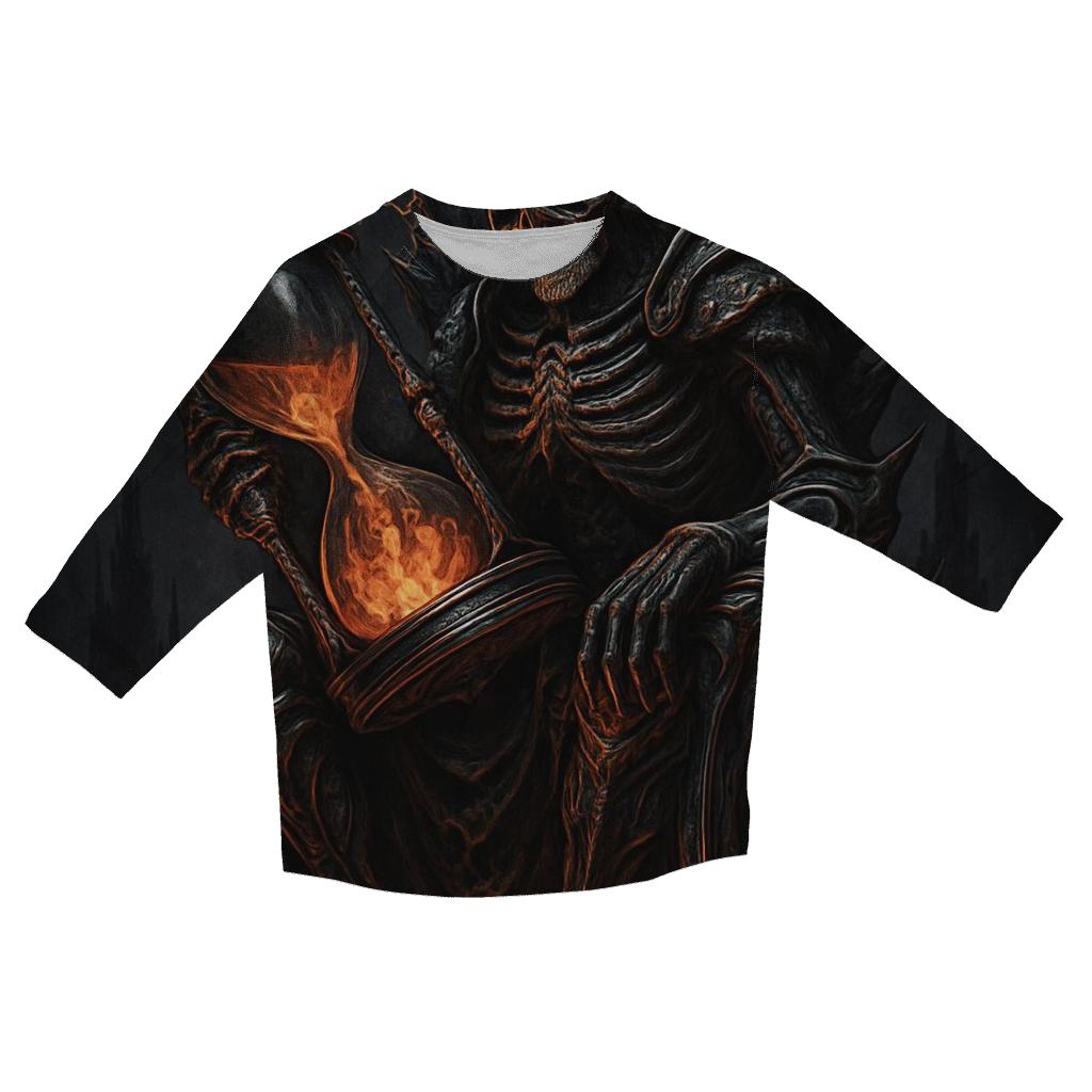 Hourglass Of The Void Monarchy printed three quarter sleeve shirts