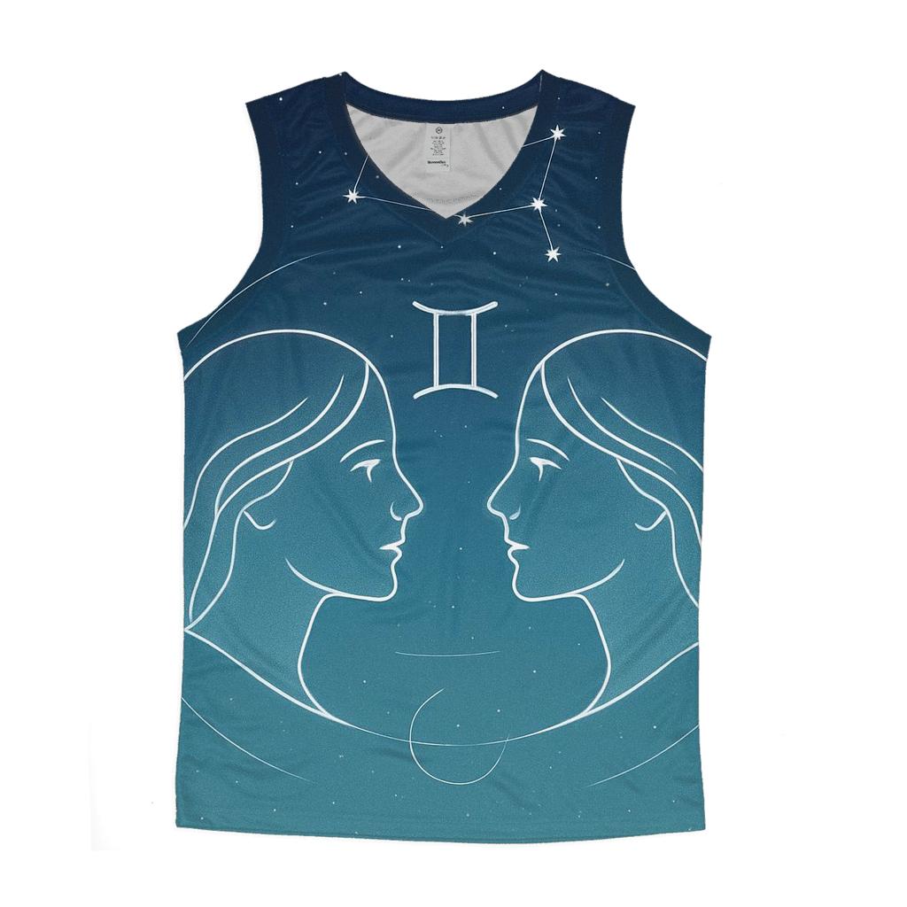 Gemini Mercury Mirror Constellation Portrait stylish racerback tanks