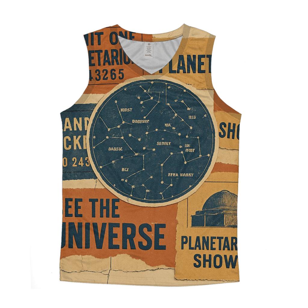 Retro Planetarium Ticket Stub Collage casual summer tank tops