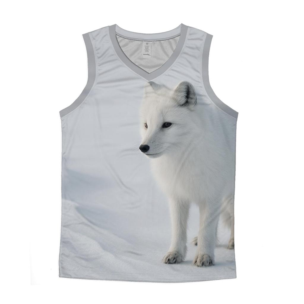 Tundra Stillness Arctic Fox Listening designer workout tanks