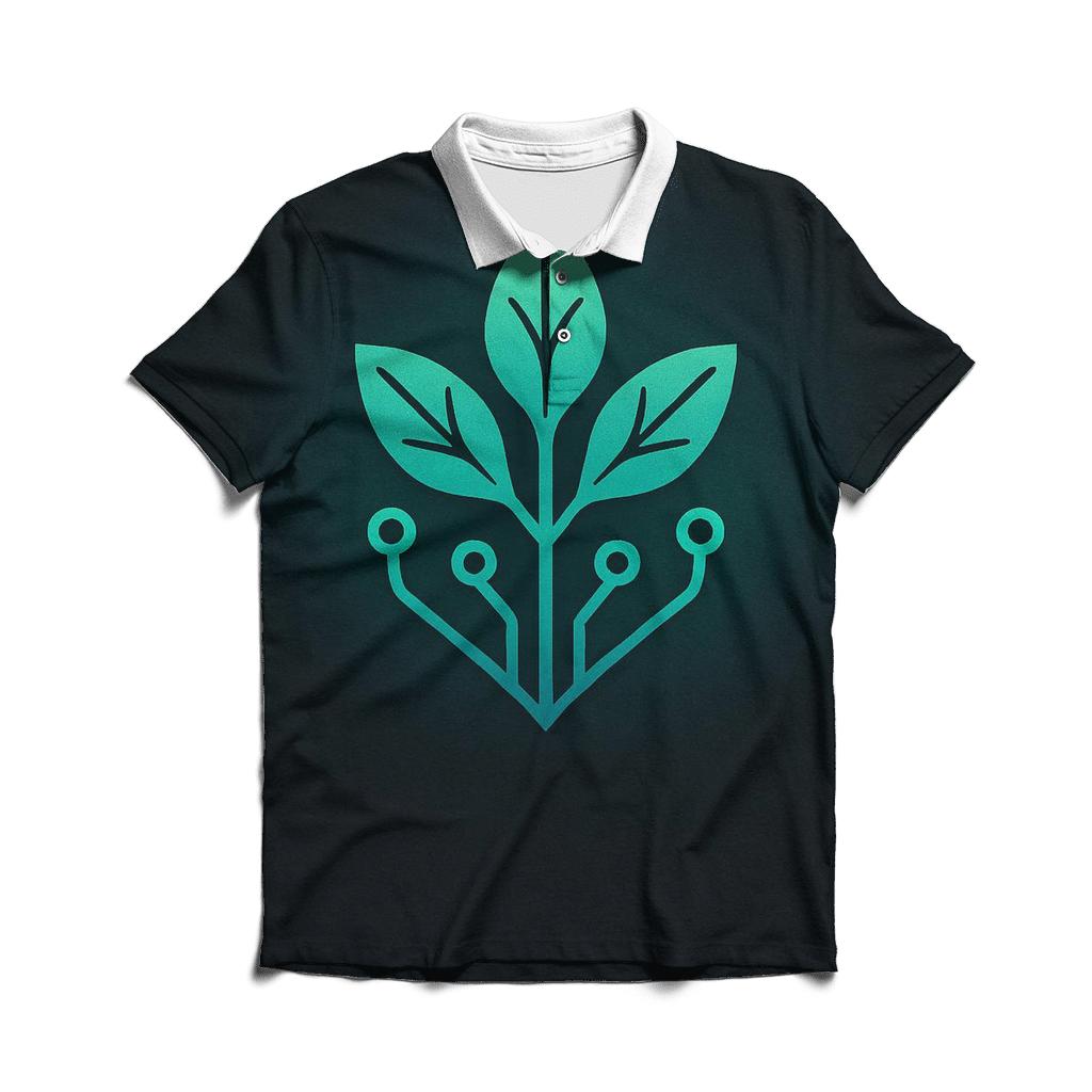 Aurora Circuit Botanical Emblem designer slim fit polos